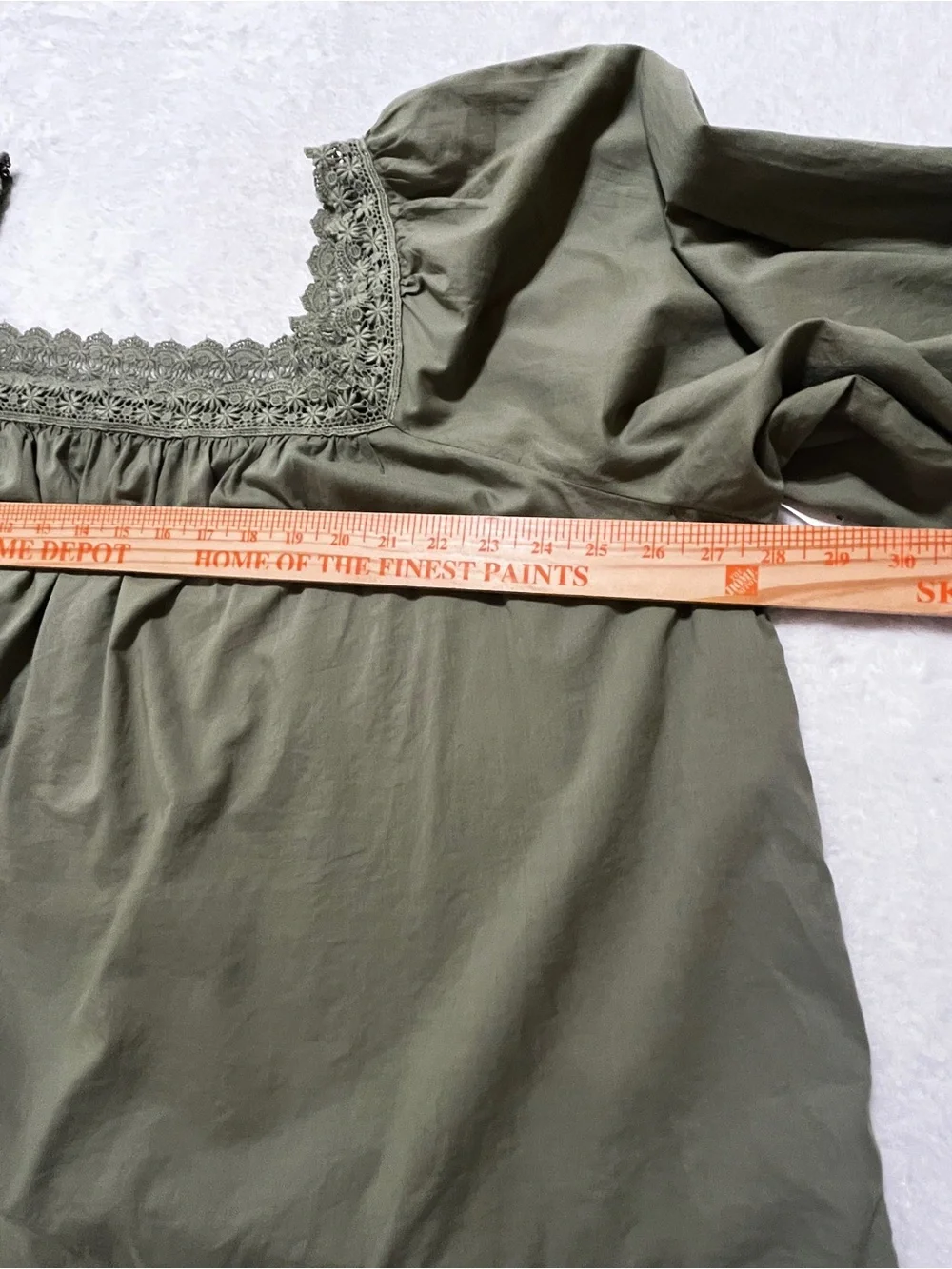 Old Navy NWT Olive Green (Bare Ground) Lace Trim Square Neck Blouse Top Size 3X